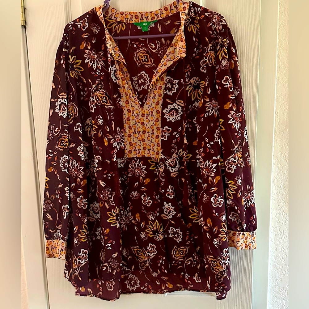 Dip burgundy and orange floral